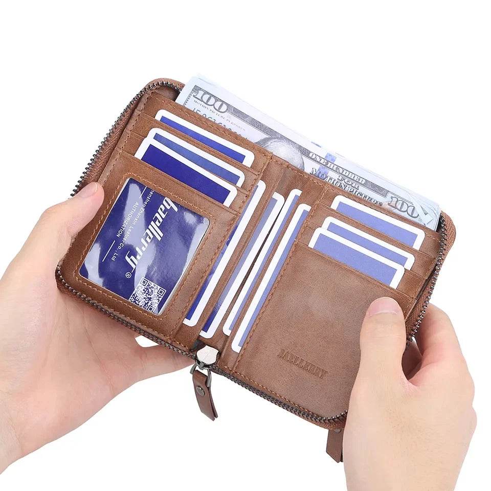 Kavi's RFID Blocking PU Leather Business Wallet – Slim & Secure for Men - Horizon Wrist