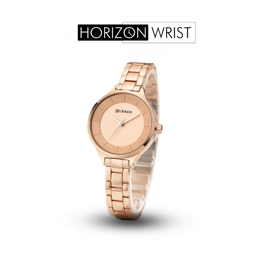 Rose Gold Women's Watch – Elegant Stainless Steel Design - Horizon Wrist