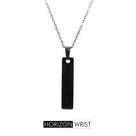 Minimal Stripe Pendant Necklace – Stainless Steel - Horizon Wrist