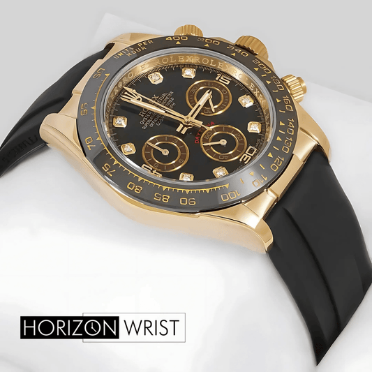 Rolex – Chronograph 40mm Gold Edition | Black Dial with Rubber Strap | Master AAA - Horizon Wrist