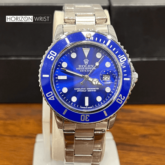 RLX Classic – Blue Dial with Silver Chain | Refined Everyday Luxury - Horizon Wrist