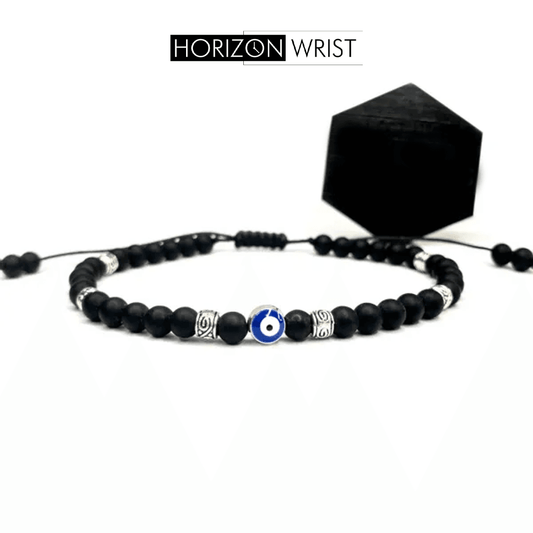 Enigma Black Evil Eye Bracelet – 4mm Protection Beads | Unisex Style - Horizon Wrist