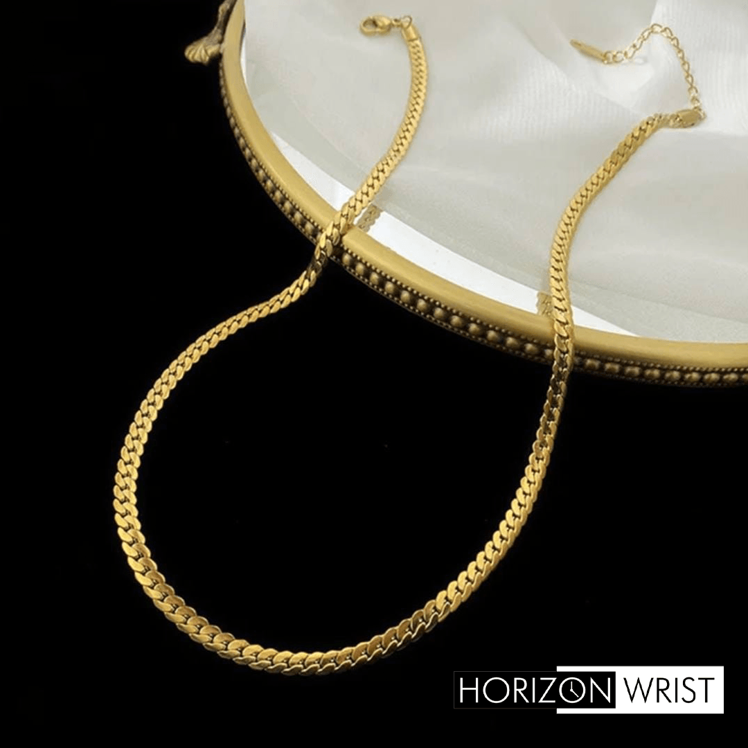 Curb Gold Chain & Bracelet Set – Premium Stainless Steel | Rust-Free & Fade-Resistant - Horizon Wrist