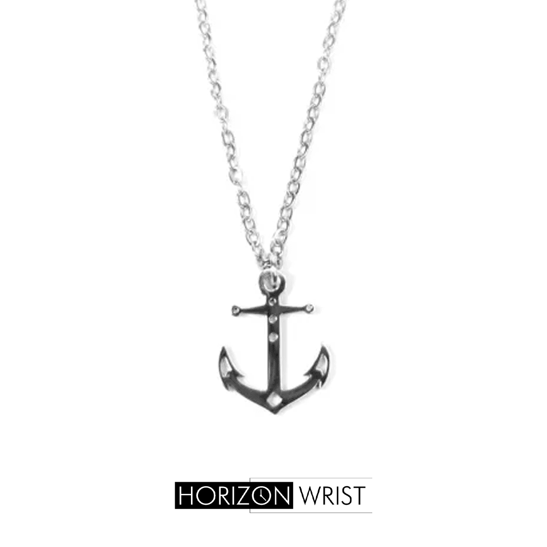 Minimal Anchor Pendant Necklace – Stainless Steel - Horizon Wrist