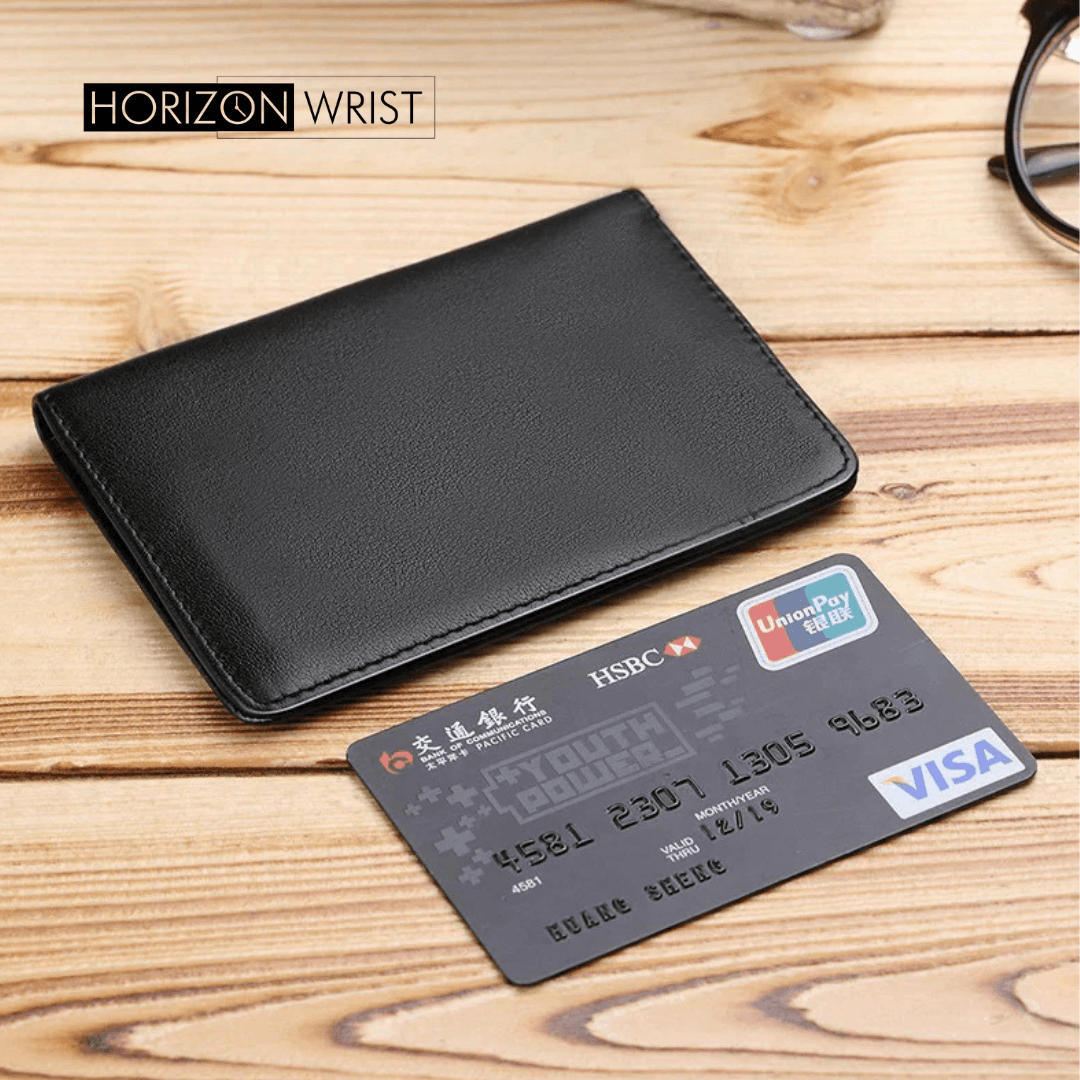 Ultra Slim Genuine Leather Wallet – Minimalist Short Wallet & Card Holder | Horizon Wrist - Horizon Wrist