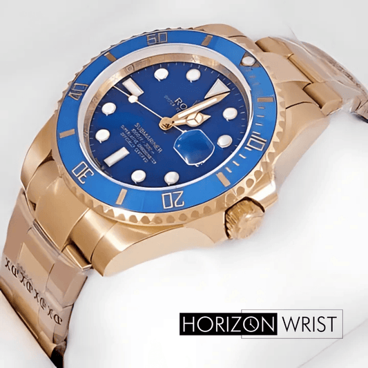 Latest Collection 40 Two Tone Yellow Gold With Blue Dial & Bezel Automatic Watch ZR Factory - Horizon Wrist