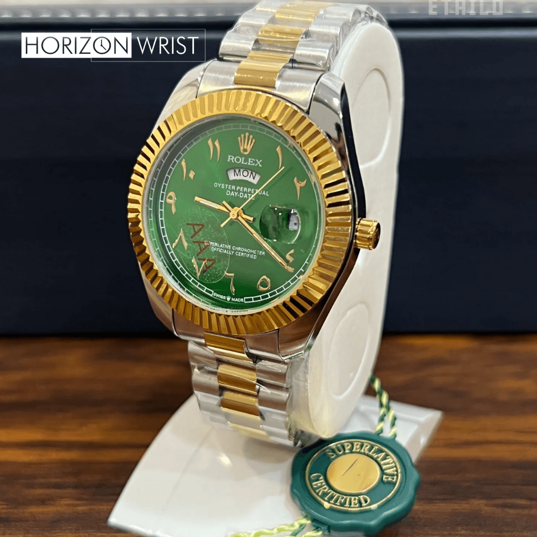 Arabic Dial Day-Date Men's Watch – Two-Tone Luxury Design (3 Colors) - Horizon Wrist
