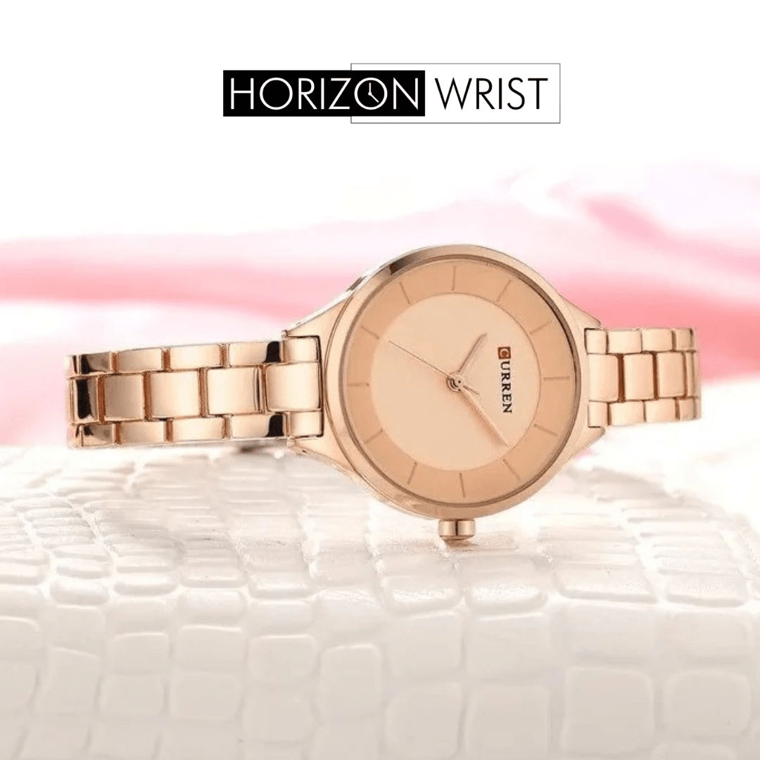 Rose Gold Women's Watch – Elegant Stainless Steel Design - Horizon Wrist