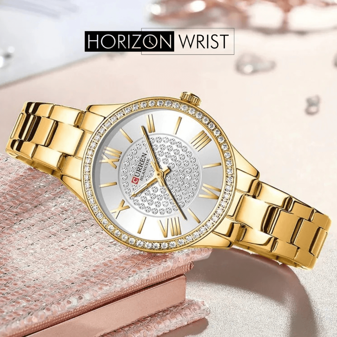 Silver Dial Women's Watch – Gold Stainless Steel Bracelet - Horizon Wrist