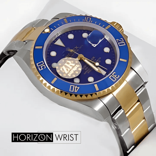 Latest Collection 40 Two Tone Yellow Gold With Blue Dial & Bezel Automatic Watch ZR Factory - Horizon Wrist