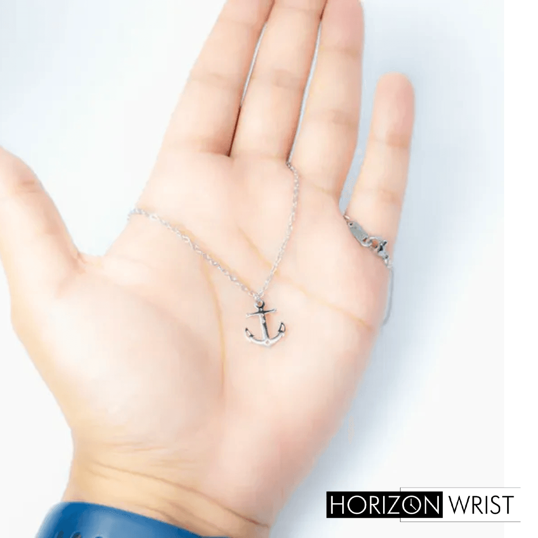 Minimal Anchor Pendant Necklace – Stainless Steel - Horizon Wrist