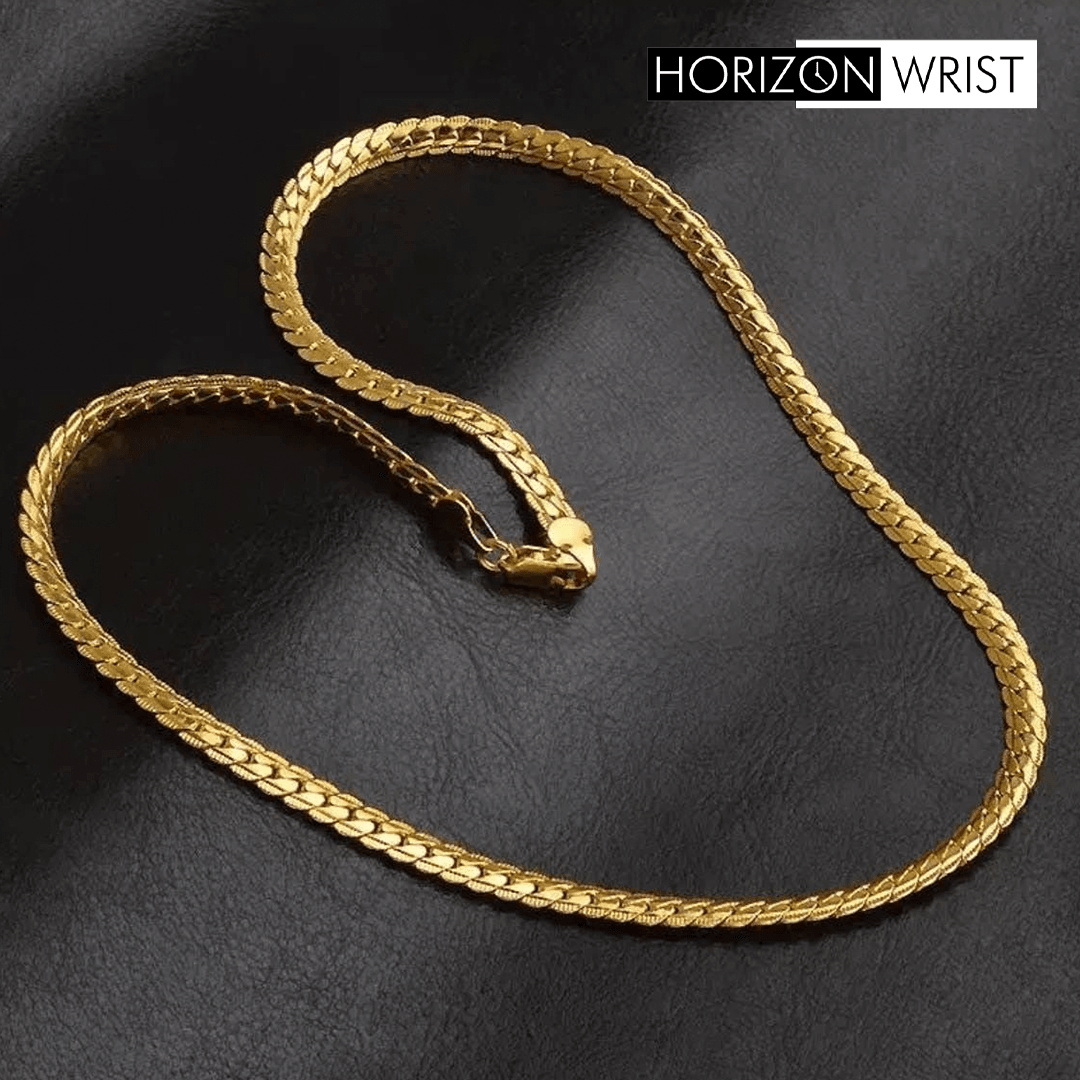Curb Gold Chain & Bracelet Set – Premium Stainless Steel | Rust-Free & Fade-Resistant - Horizon Wrist