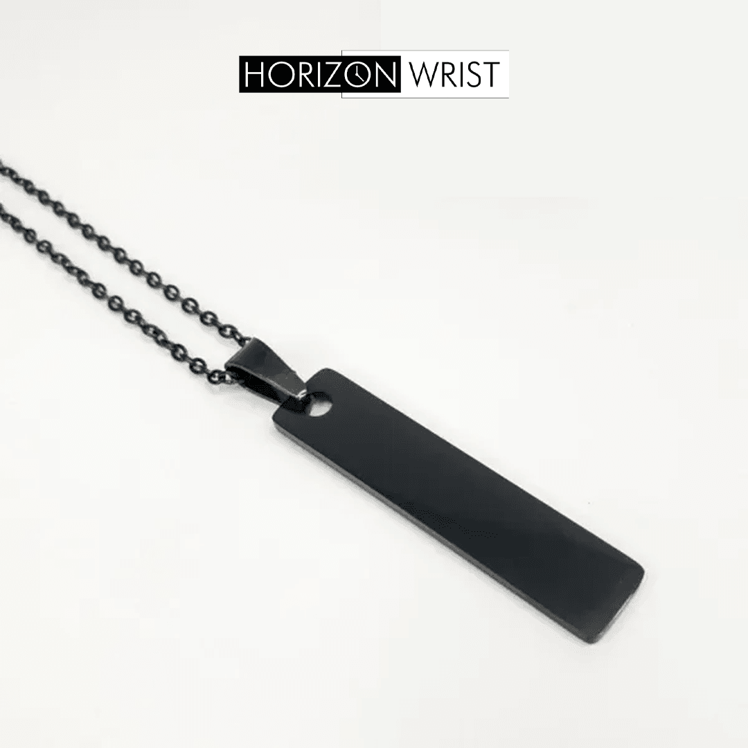 Minimal Stripe Pendant Necklace – Stainless Steel - Horizon Wrist