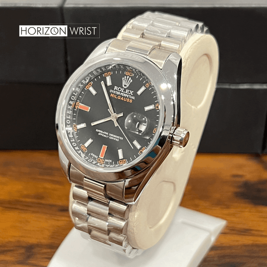 RLX Milgauss – Black Dial with Silver Chain | Bold Magnetic Elegance - Horizon Wrist