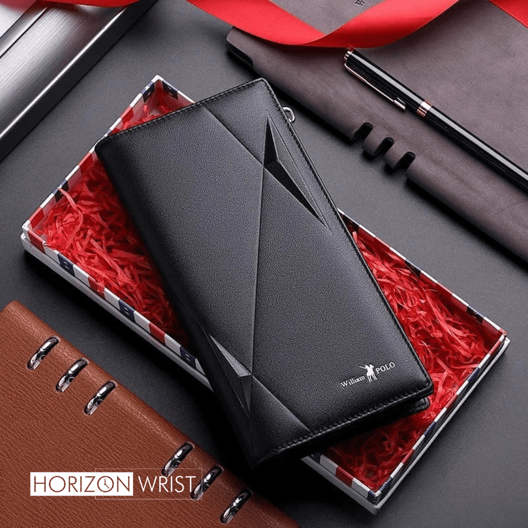 Premium PU Leather Long Wallet – Mobile, Cash & Multi Card Slot Organizer - Horizon Wrist