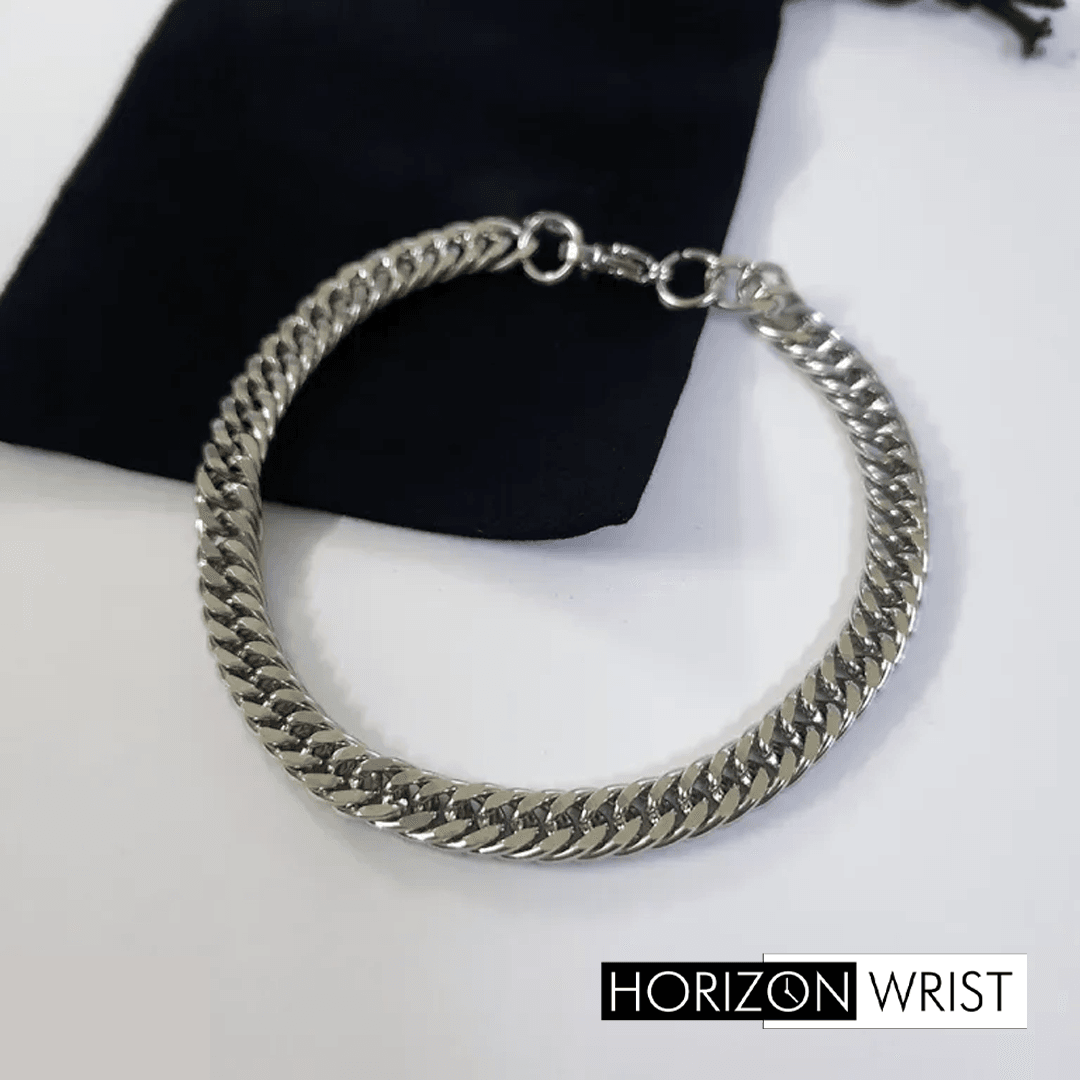 Double Curb Bracelet – 316L Stainless Steel | Heavy-Duty Style - Horizon Wrist