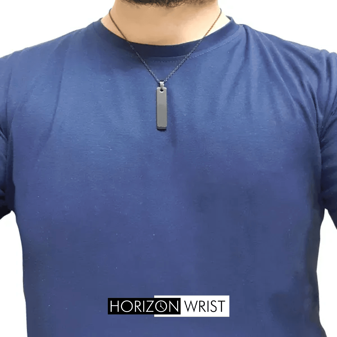 Minimal Stripe Pendant Necklace – Stainless Steel - Horizon Wrist