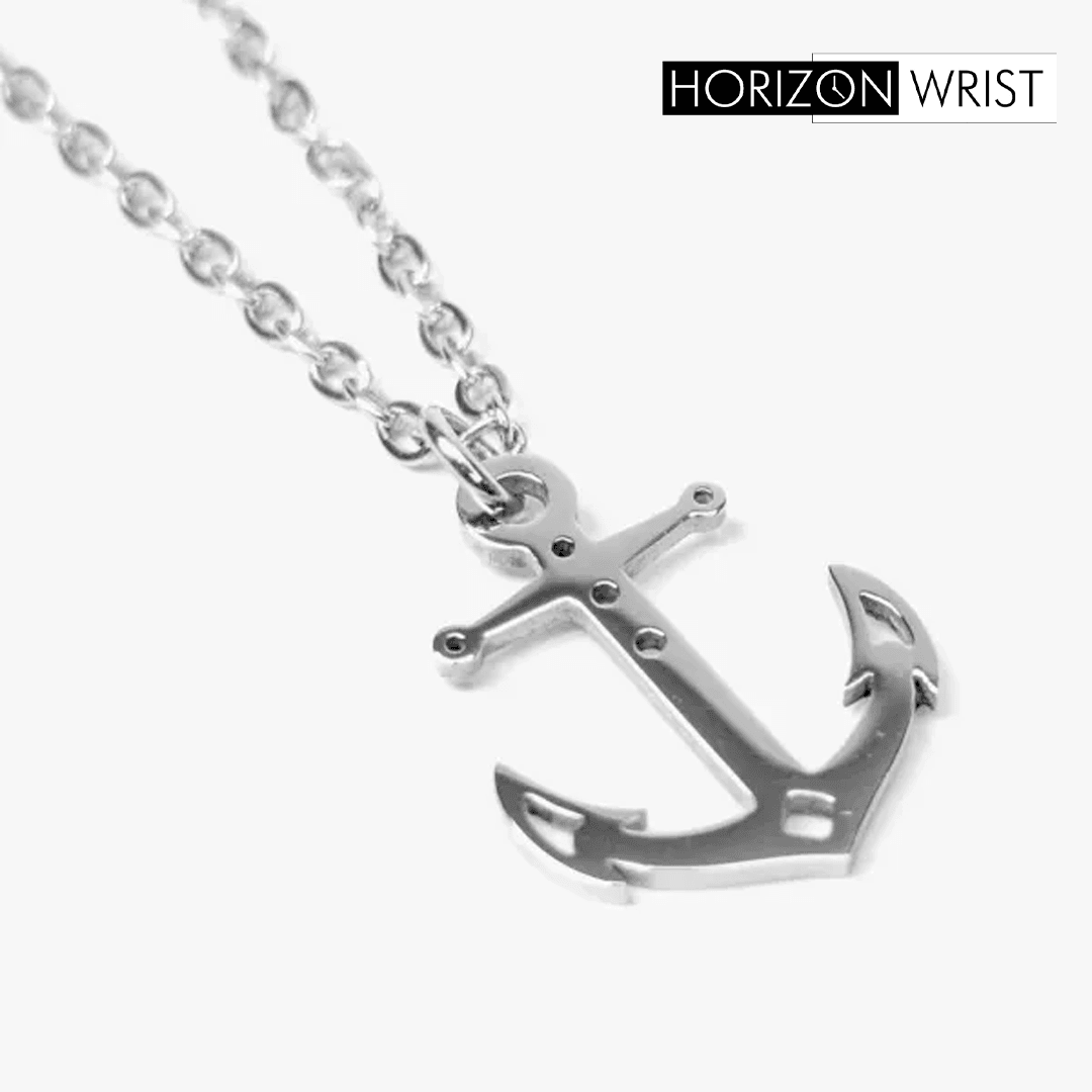 Minimal Anchor Pendant Necklace – Stainless Steel - Horizon Wrist