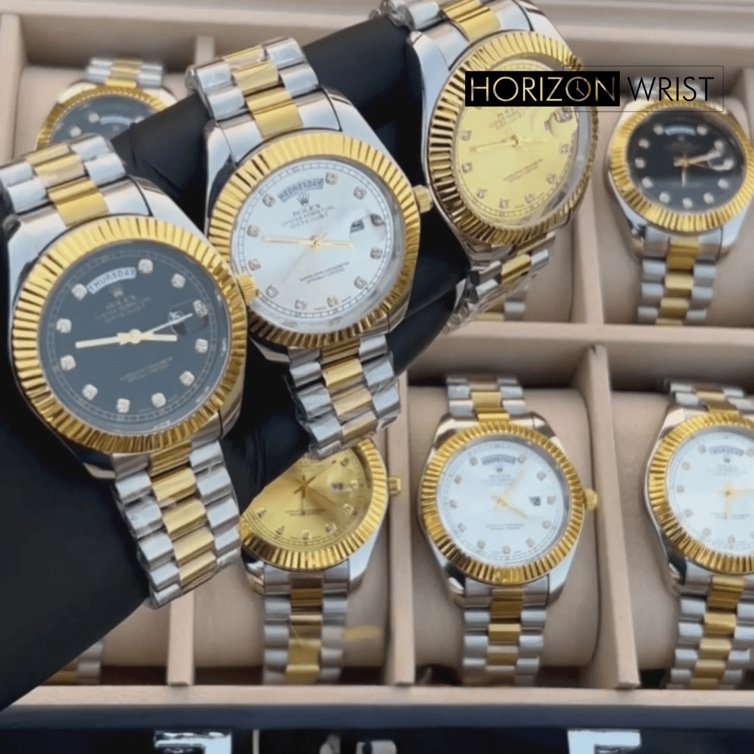 Prestige Two-Tone Men's Watch – Diamond Accent Dial - Horizon Wrist