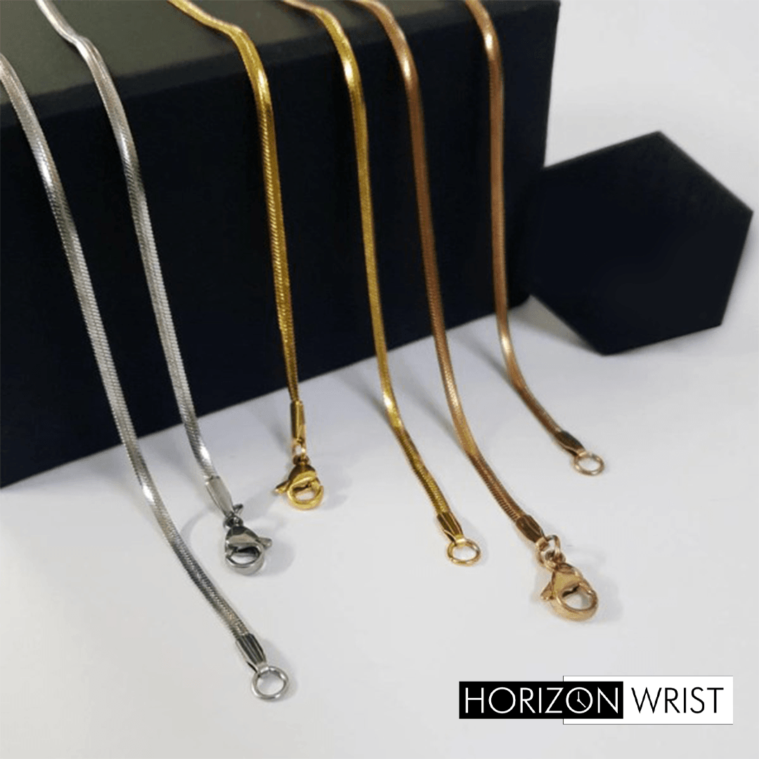 Deluxe Snake Chain – 316L Stainless Steel | Unisex Minimal Chain - Horizon Wrist