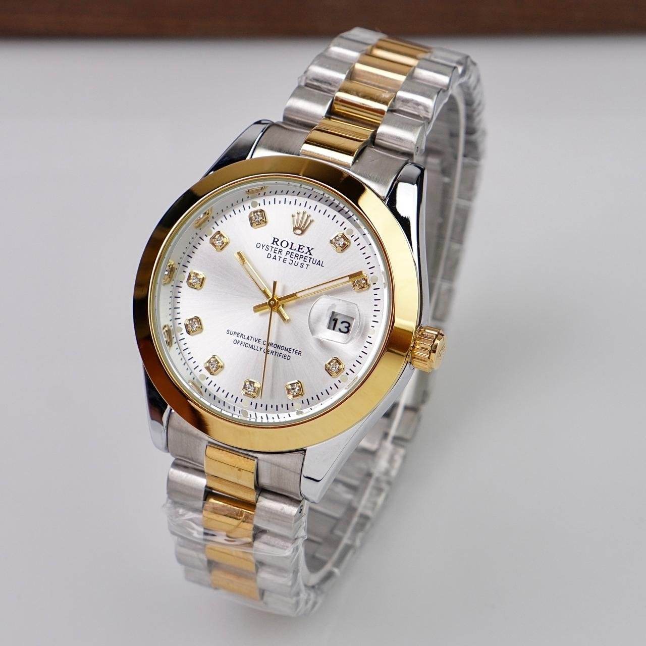 RLX Oyster Datejust Stainless Steel Watch Two Tone Golden-White - Horizon Wrist