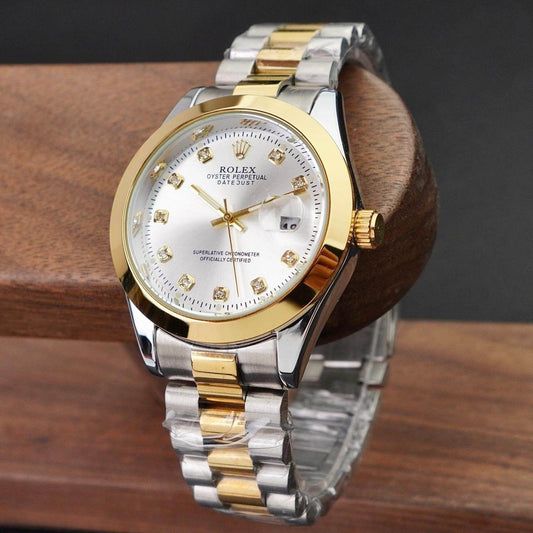 RLX Oyster Datejust Stainless Steel Watch Two Tone Golden-White - Horizon Wrist
