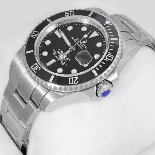 Rolex Style – Silver Automatic Watch | 40mm Black Dial | Master AAA – Horizon Wrist - Horizon Wrist