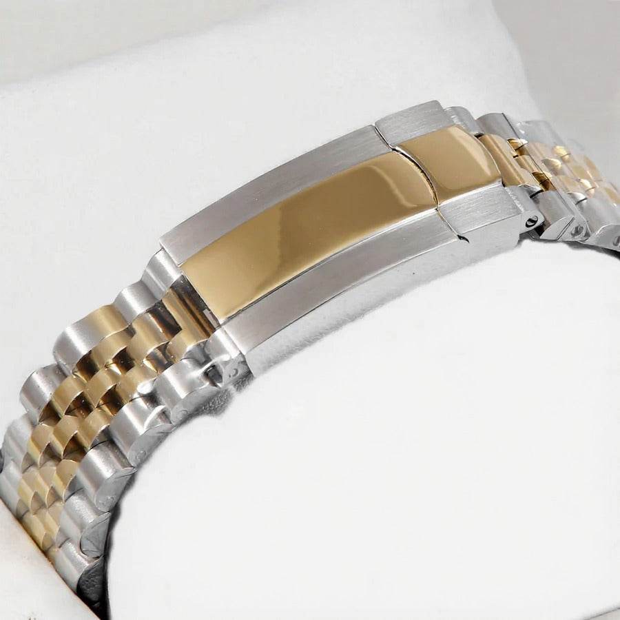 Rolex Style – Two-Tone Gold Automatic Watch | 41mm Black Dial with Stone Numerals | Master AAA – Horizon Wrist - Horizon Wrist