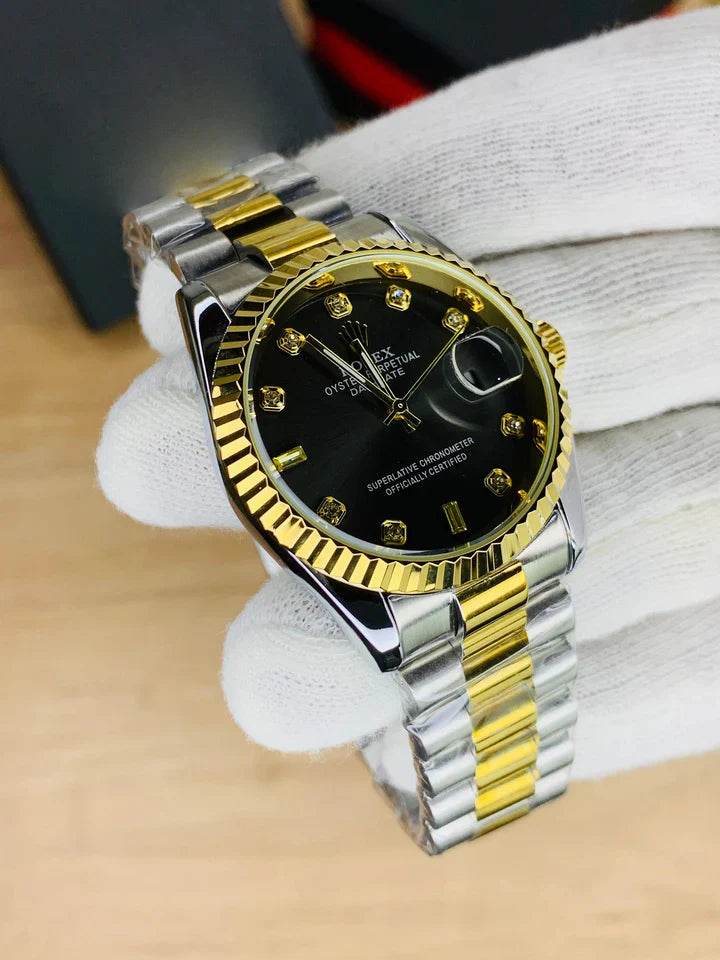 RLX - Oyster Perpetual Date - Two Tone Black - Horizon Wrist