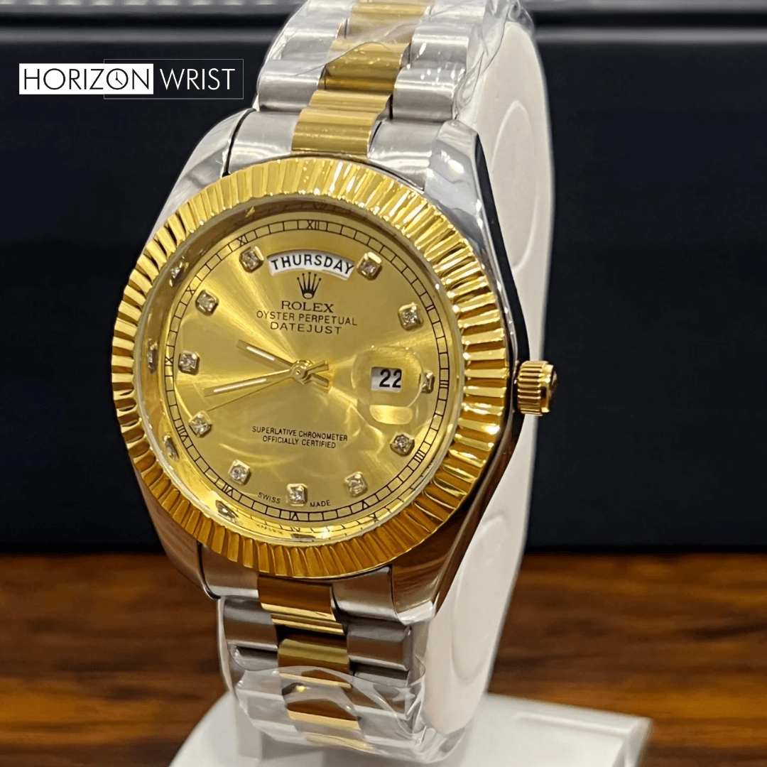 Prestige Two-Tone Men's Watch – Diamond Accent Dial - Horizon Wrist 