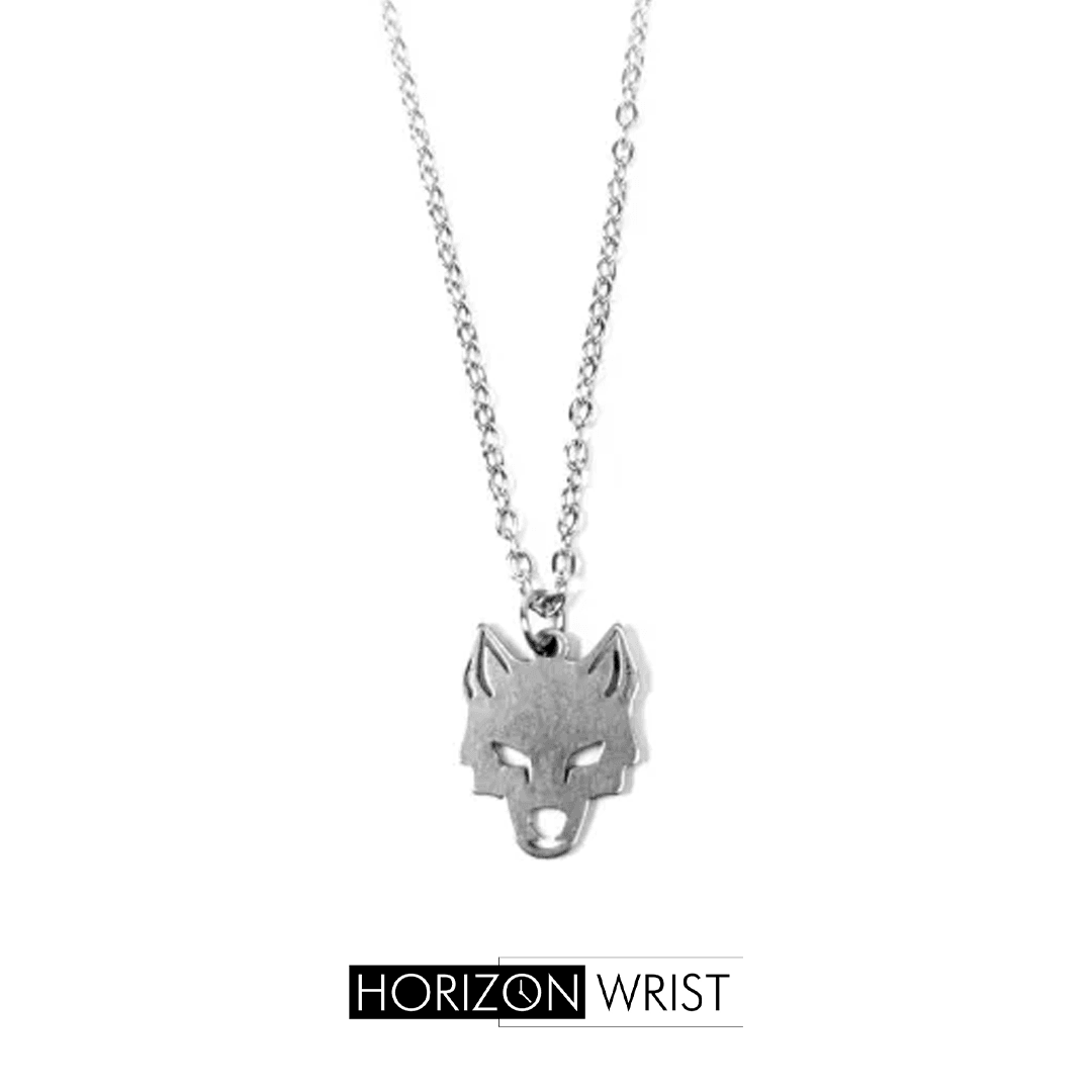 Minimal Wolf Pendant Necklace – Stainless Steel - Horizon Wrist 