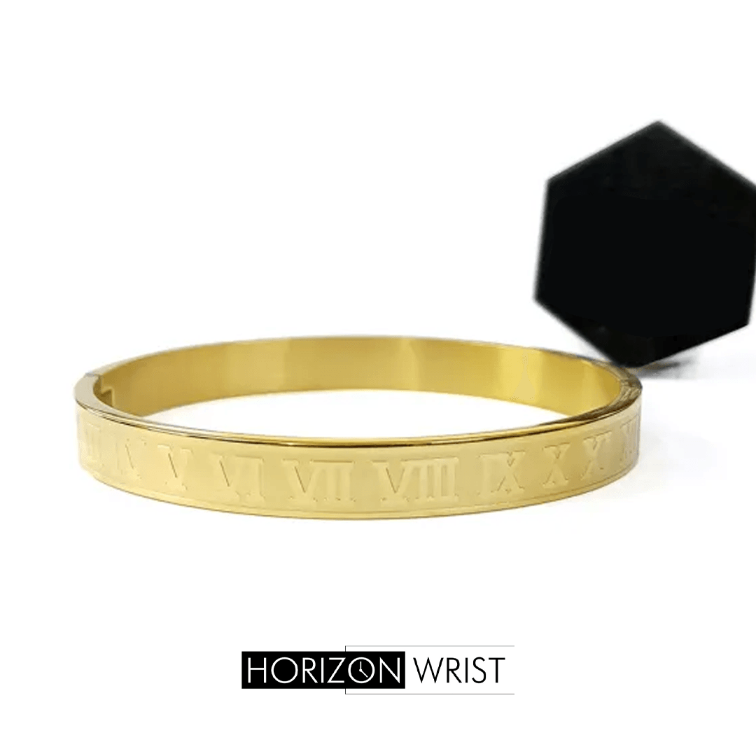 The Roman Bangle – Men's Premium Stainless Steel Cuff - Horizon Wrist 
