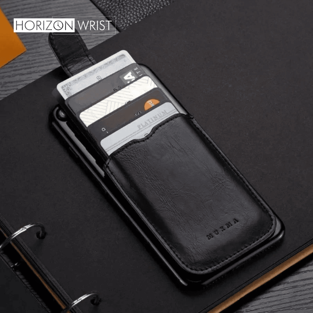 Slim RFID Blocking Leather Cardholder Wallet – Minimalist Design with Gift Box | Horizon Wrist - Horizon Wrist 