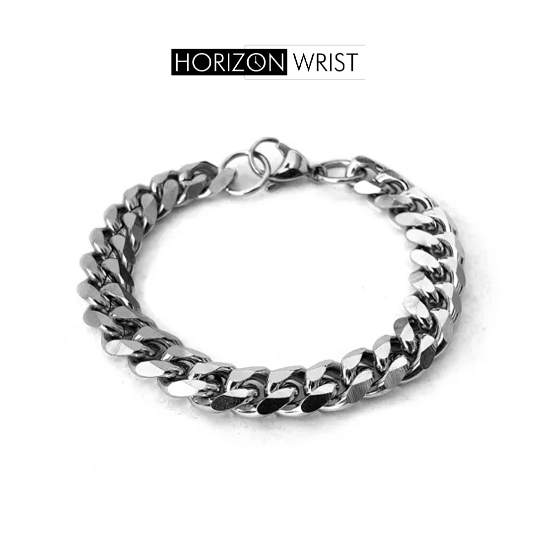 Cuban Chain Bracelet – 20cm | Bold 9mm Stainless Steel - Horizon Wrist 