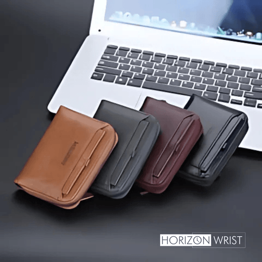 Kavi's RFID Blocking PU Leather Business Wallet – Slim & Secure for Men - Horizon Wrist 