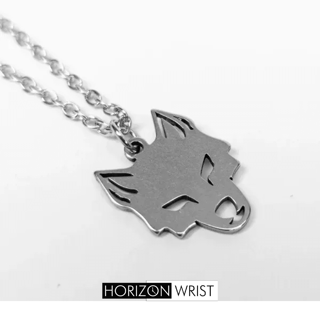 Minimal Wolf Pendant Necklace – Stainless Steel - Horizon Wrist 