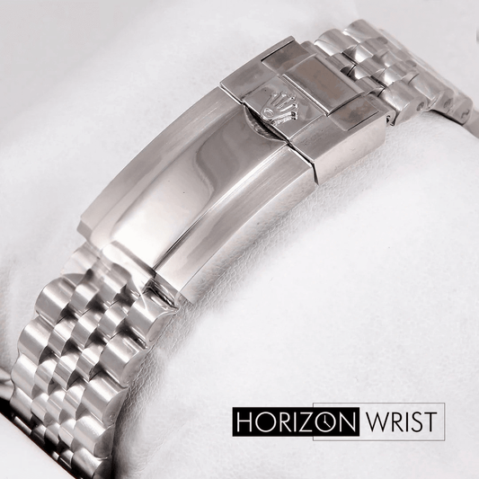 Rolex – 41mm Silver Automatic Watch | Black Dial & Fluted Bezel | Master AAA – Horizon Wrist - Horizon Wrist 