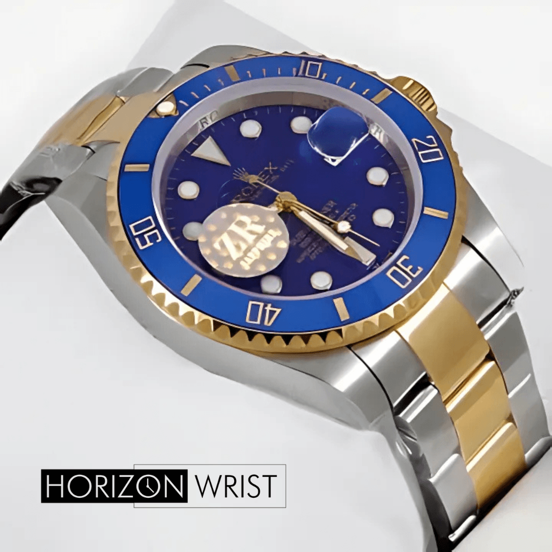 Latest Collection 40 Two Tone Yellow Gold With Blue Dial & Bezel Automatic Watch ZR Factory - Horizon Wrist 