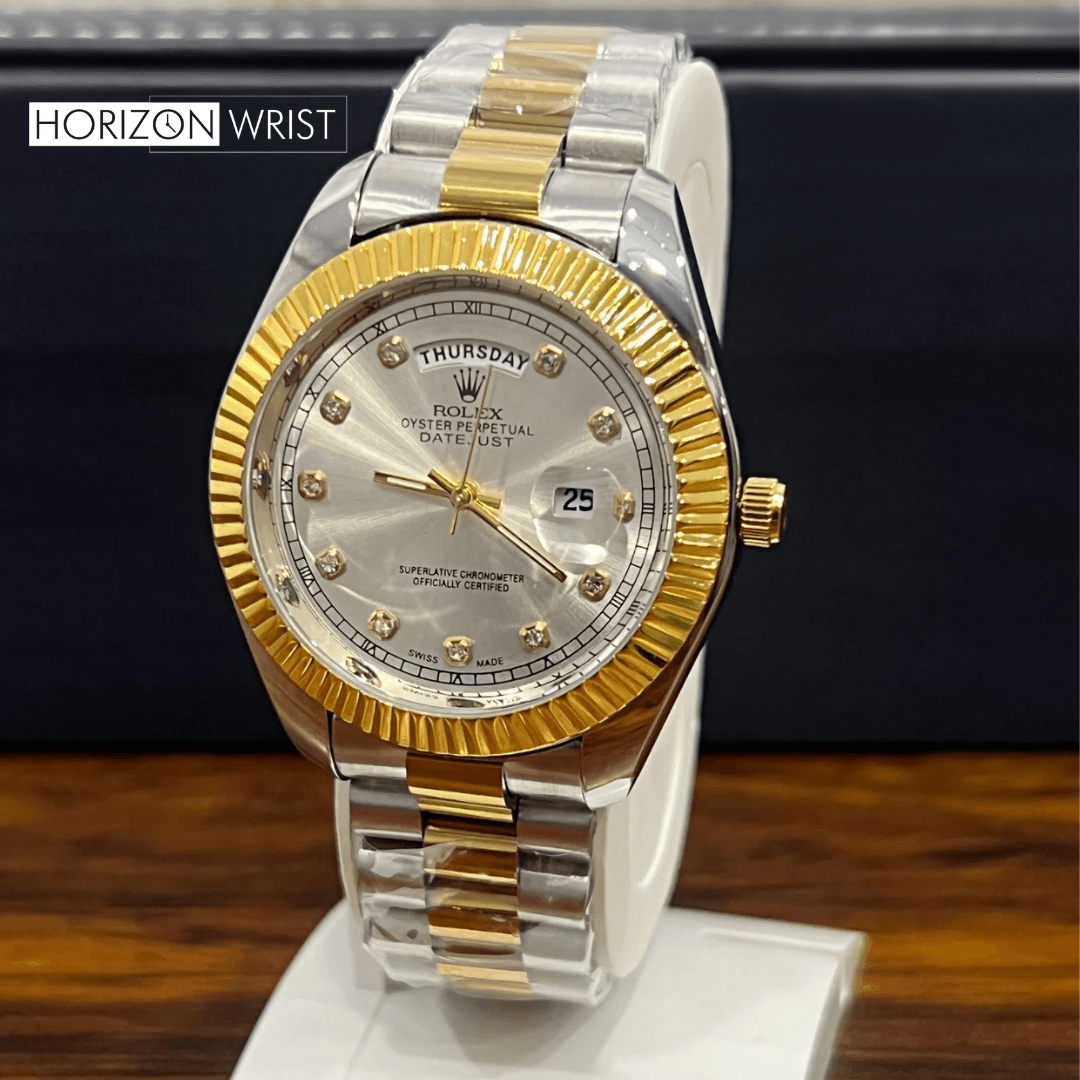 Prestige Two-Tone Men's Watch – Diamond Accent Dial - Horizon Wrist 