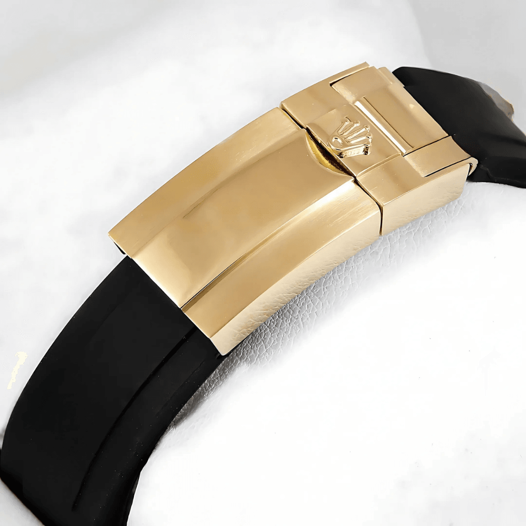 Rolex – Chronograph 40mm Yellow Gold Watch | Ceramic Bezel, Gold Dial & Black Rubber Strap | Master AAA – Horizon Wrist - Horizon Wrist 