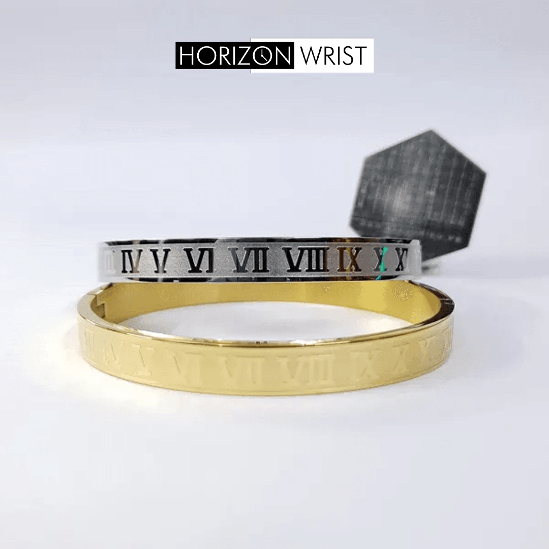 The Roman Bangle – Men's Premium Stainless Steel Cuff - Horizon Wrist 