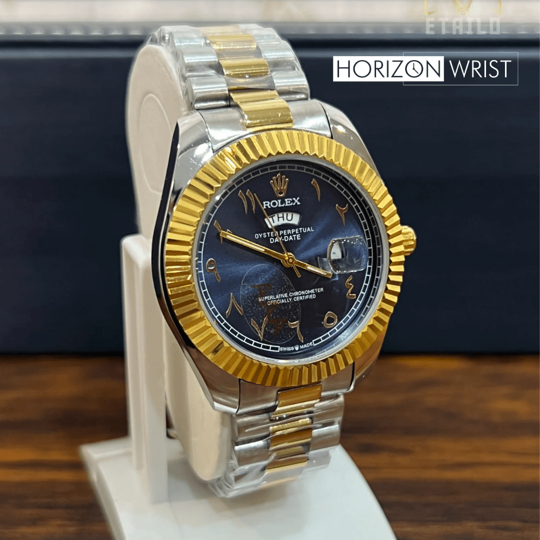 Arabic Dial Day-Date Men's Watch – Two-Tone Luxury Design (3 Colors) - Horizon Wrist 