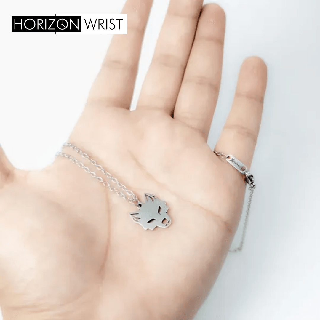 Minimal Wolf Pendant Necklace – Stainless Steel - Horizon Wrist 