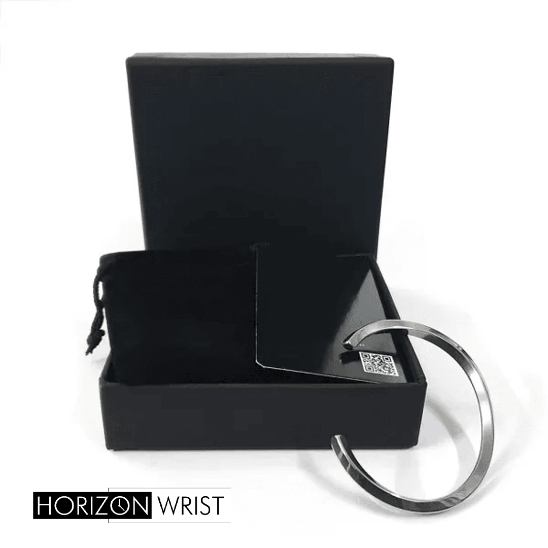 Chrome Twisted Metal Cuff – Modern Minimalist Bracelet for Men & Women - Horizon Wrist 