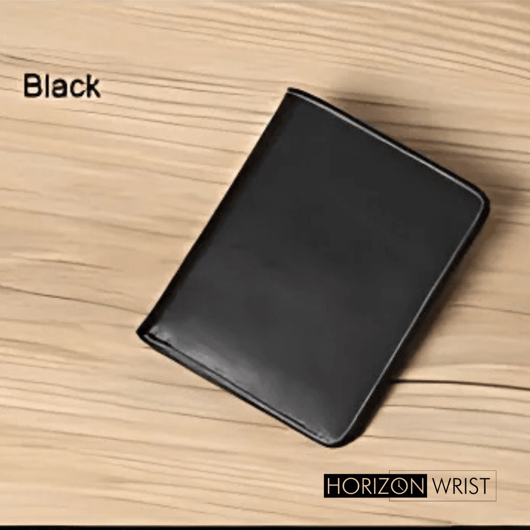 Ultra Slim Genuine Leather Wallet – Minimalist Short Wallet & Card Holder | Horizon Wrist - Horizon Wrist 