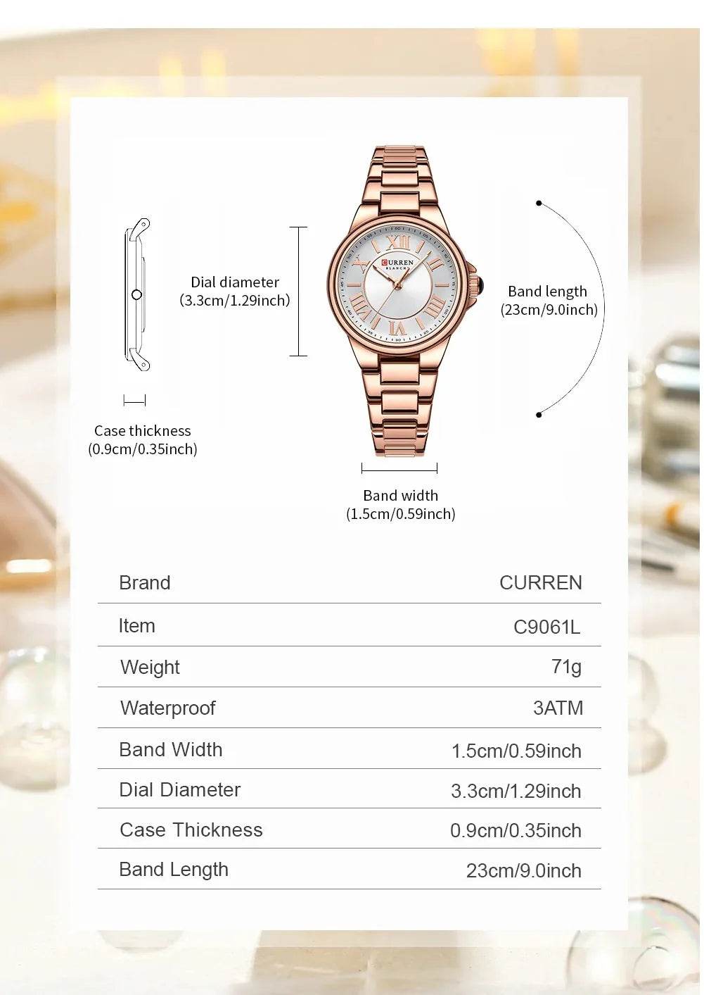 Silver Dial Women's Watch – Rose Gold Stainless Steel Bracelet - Horizon Wrist 