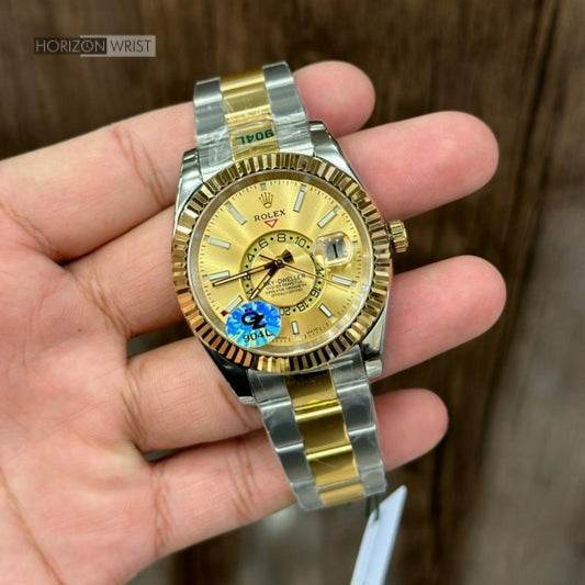 Rolex Sky-Dweller Automatic Date Watch – Luxury Edition | Dual-Tone Gold & Silver | Self-Winding Men’s Wristwatch - Horizon Wrist 