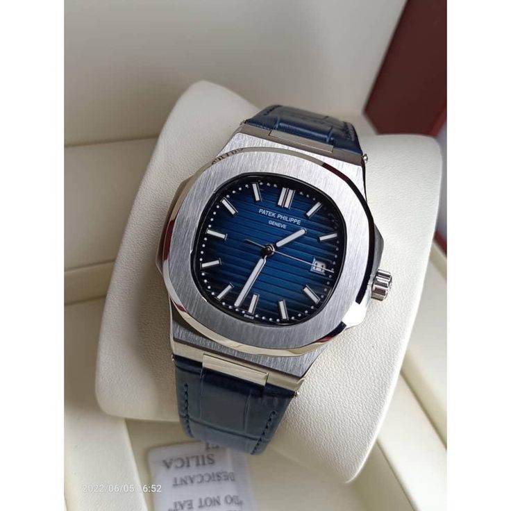 PP Leather Strap Watch - Silver Blue - Horizon Wrist 