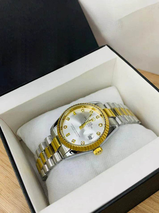 RLX - Oyster Perpetual Date - Two Tone Silver - Horizon Wrist 